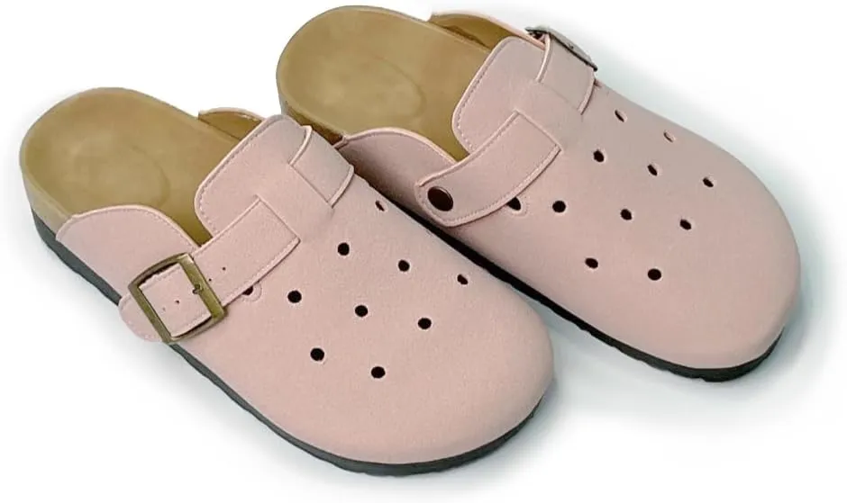 Breathable Women’s Clogs Ventilated Hollow Design Mules with Soft Cork Footbed and Arch Support