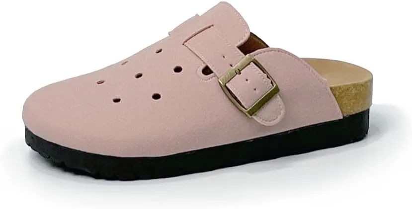 Breathable Women’s Clogs Ventilated Hollow Design Mules with Soft Cork Footbed and Arch Support