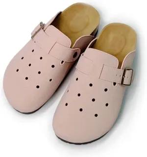 Breathable Women’s Clogs Ventilated Hollow Design Mules with Soft Cork Footbed and Arch Support