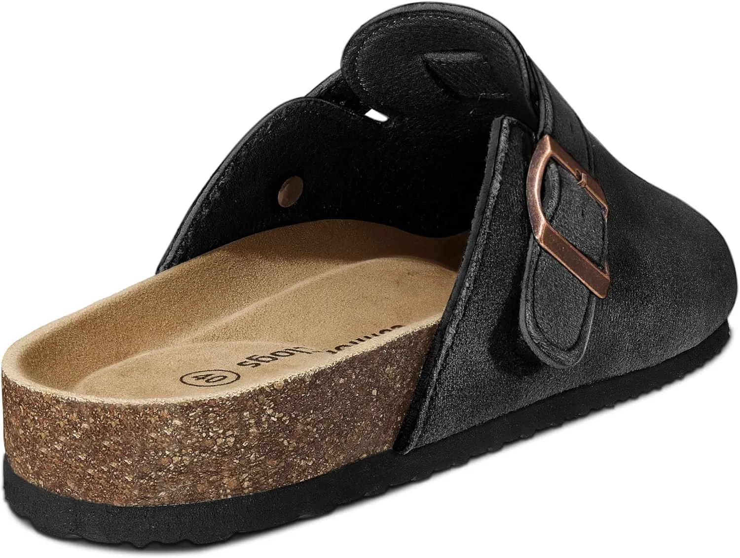 BULLIANT Women Clogs-Comfortable Mules Slippers Sandals Unisex Adjustable Fit-Cushioned Cork-Footbed Flannel Suede Upper