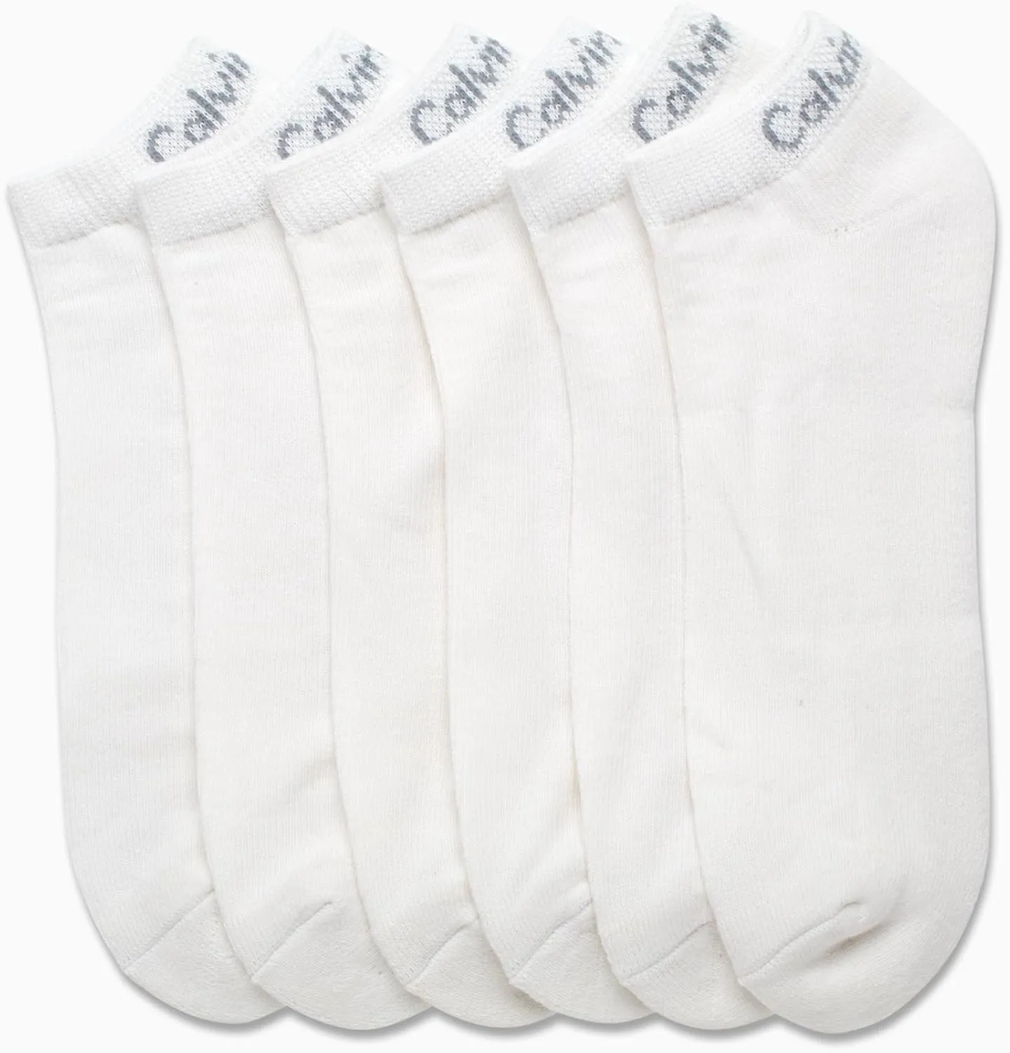 Calvin Klein Men's No Show Cushioned Athletic Low Cut Ankle Socks - 6 Pack Breathable Sport Socks for Men