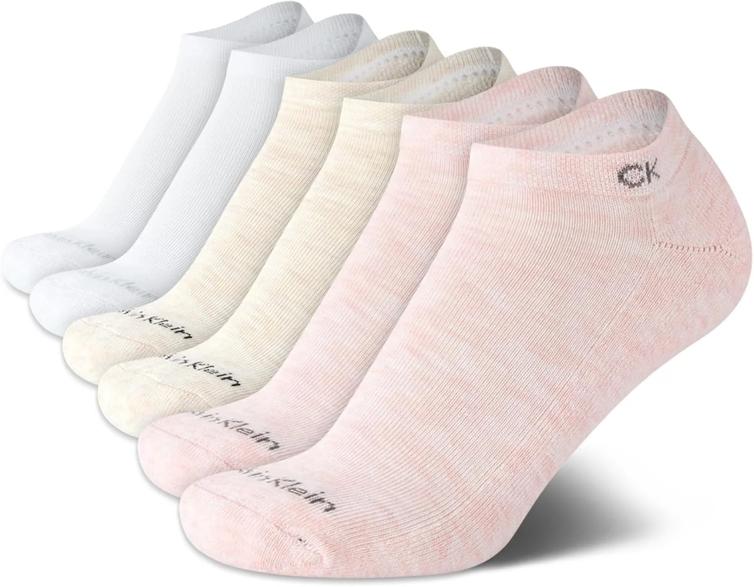 Calvin Klein Women's Low Cut Socks 6 Pack Performance Cushion Comfort No Show Socks - Breathable Athletic Socks for Women4-10