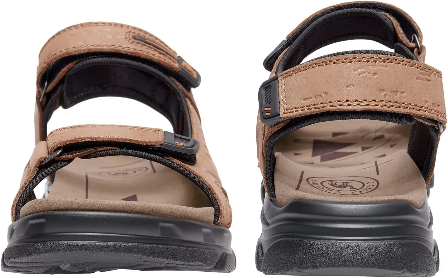 CAMEL CROWN Men's Leather Sandals Hiking Outdoor Water Beach Sports Mens Sandals for Summer with Open Toe Adjustable Straps