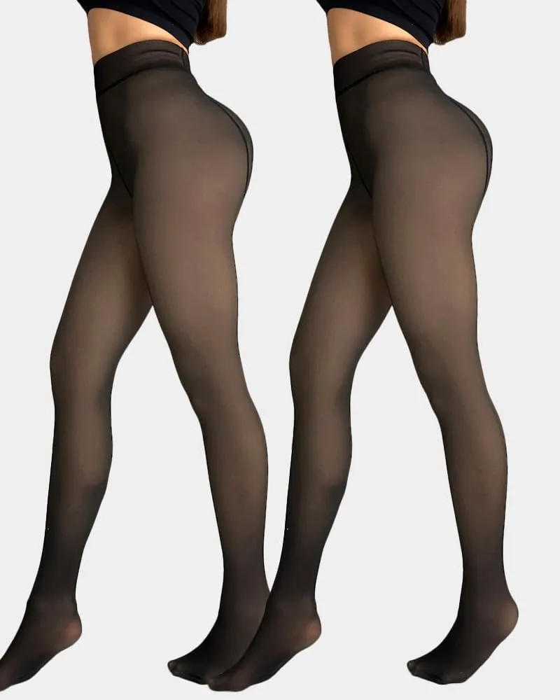 CHICME BEST SHOPPING DEALS Chic Me 2-Pack Magic Fleece Lined Leggings Thermal Pantyhose High Waist Leggings Tights
