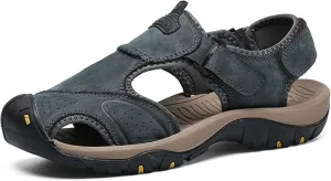 CHUUMEE Men's Sandals Leather Beach Sandals Summer Outdoor Sports Sandals