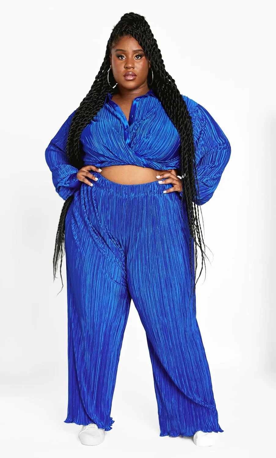 CITY CHIC Women's Plus Size Pant-Andi Wide Leg Plisse