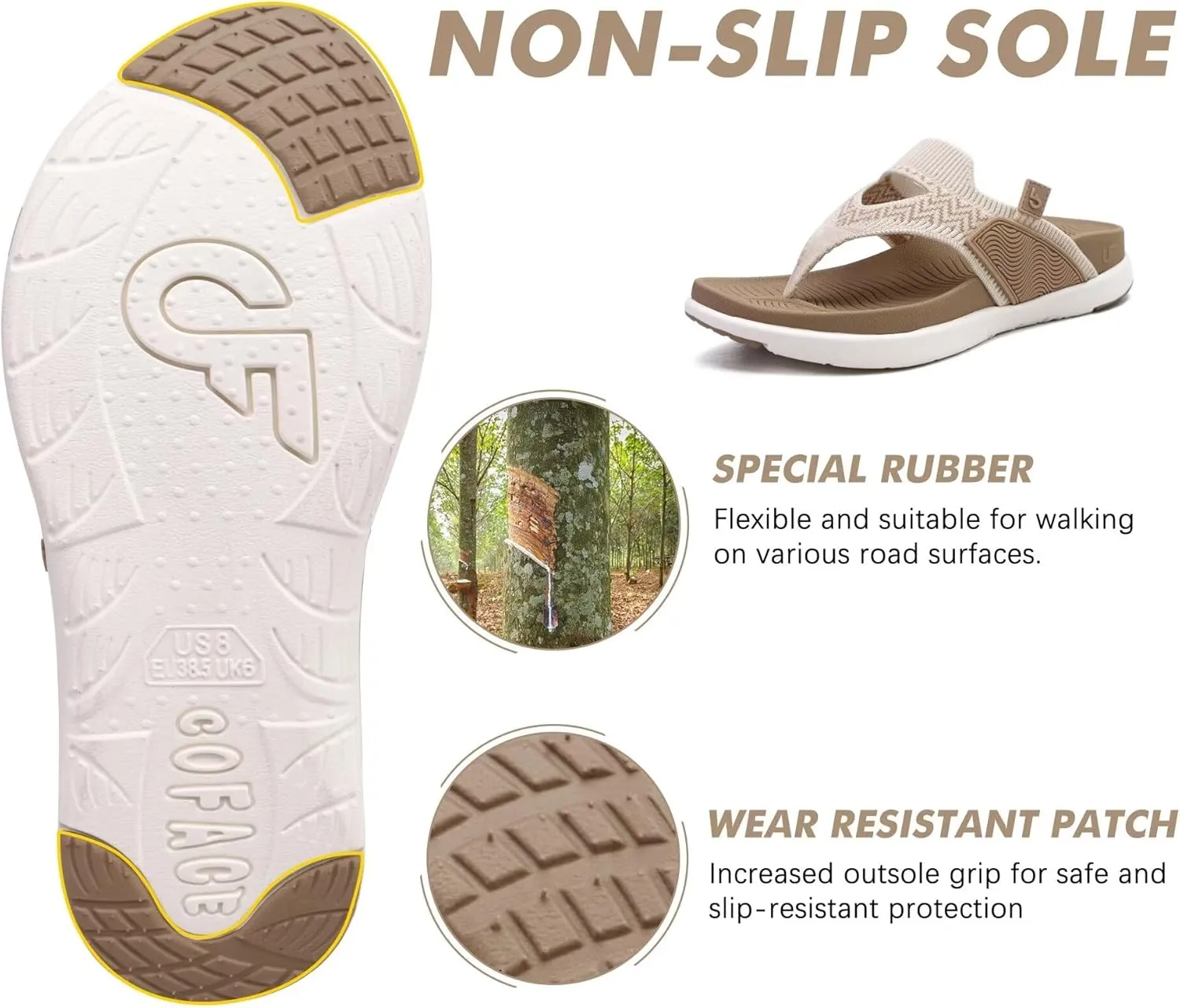 COFACE Womens Fashion Orthotic Flip Flops Recovery Walking Lightweight Athletic Thick Yoga Mat Cushion Thong Sandals With Comfortable Plantar Fasciitis Arch Support