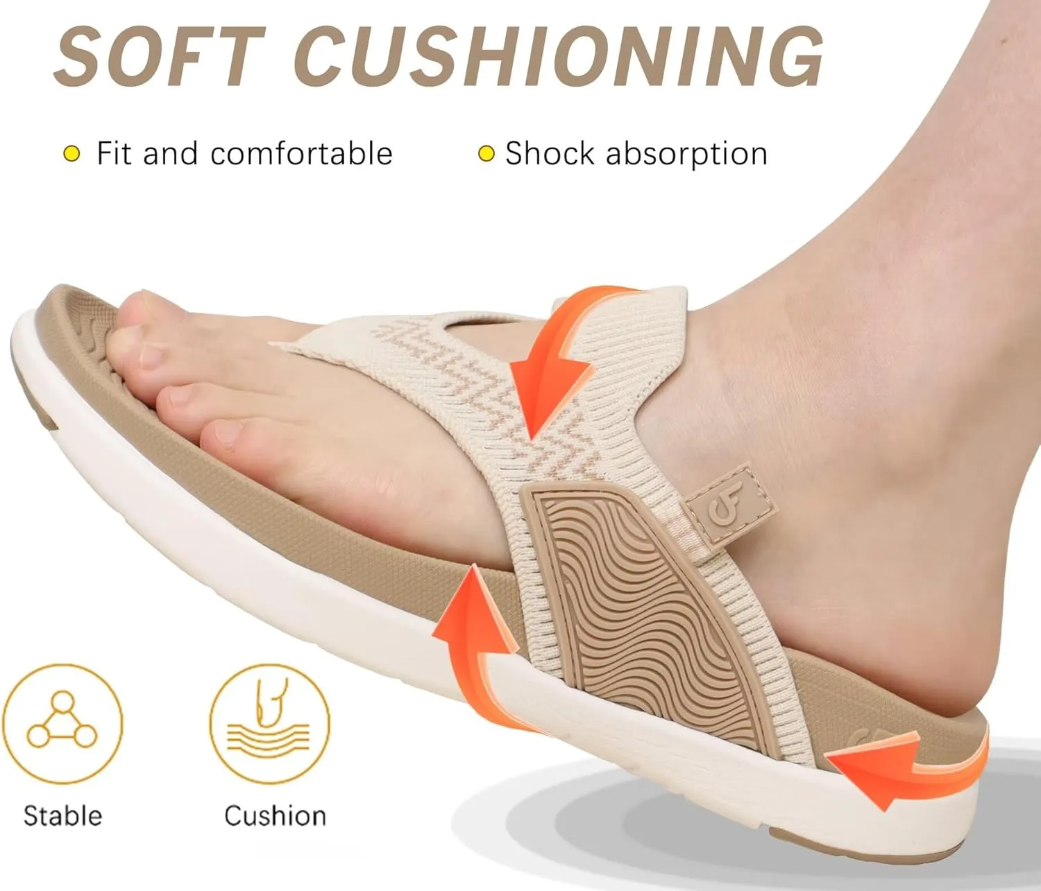 COFACE Womens Fashion Orthotic Flip Flops Recovery Walking Lightweight Athletic Thick Yoga Mat Cushion Thong Sandals With Comfortable Plantar Fasciitis Arch Support