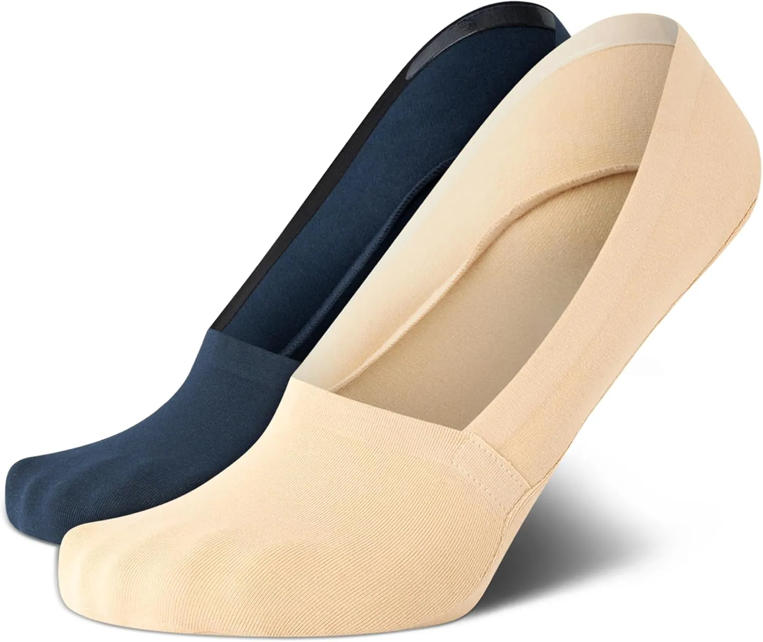 Cole Haan Men's Socks - Non-Slip Ultra Low Cut Liner Socks with Silicon Heel Grip (2 Pack)