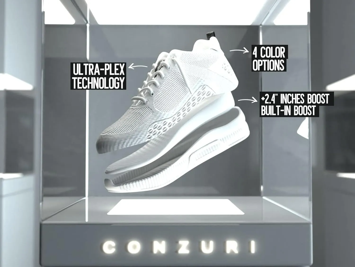 Conzuri Official V2 Cloud Runners Shoes for Men-Height Increasing Shoes Elevate Your Height by 2.4 Inches, Lightweight, Non-Slip Casual and Fashion Sneakers