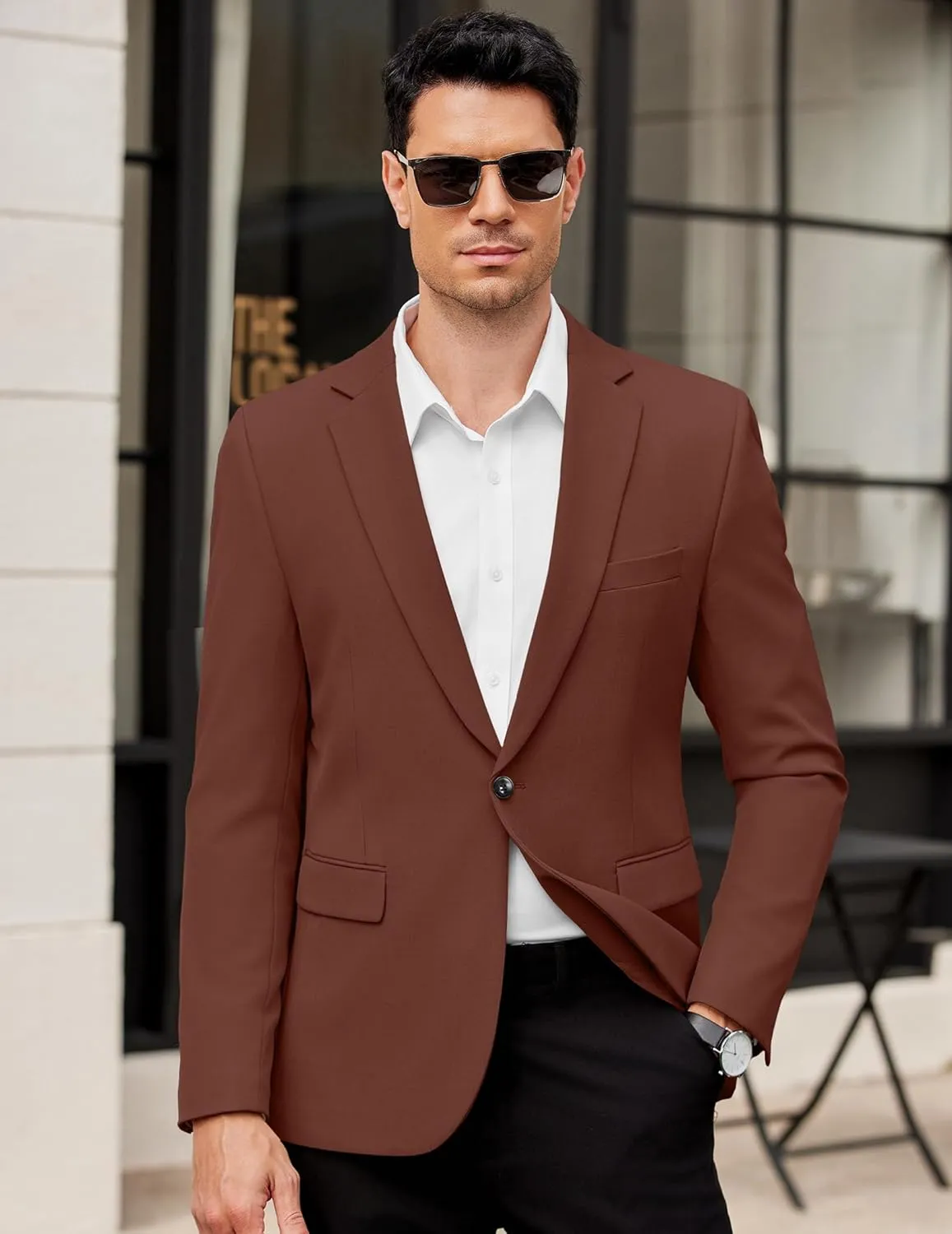 COOFANDY Men's Casual Blazer Regular Fit Lightweight Sport Coats One Button Suit Jacket Dress Blazer Jackets
