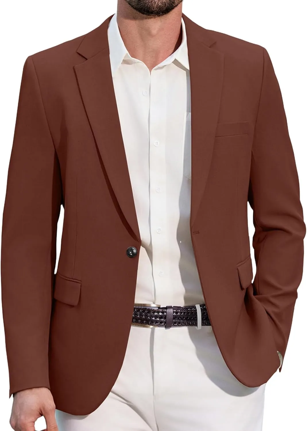COOFANDY Men's Casual Blazer Regular Fit Lightweight Sport Coats One Button Suit Jacket Dress Blazer Jackets