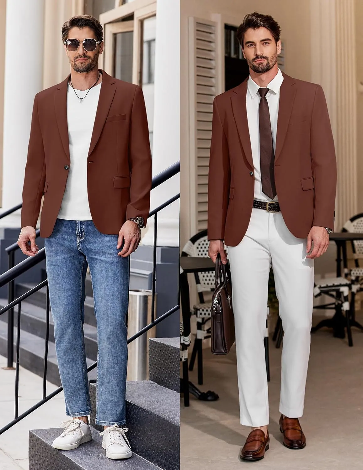 COOFANDY Men's Casual Blazer Regular Fit Lightweight Sport Coats One Button Suit Jacket Dress Blazer Jackets