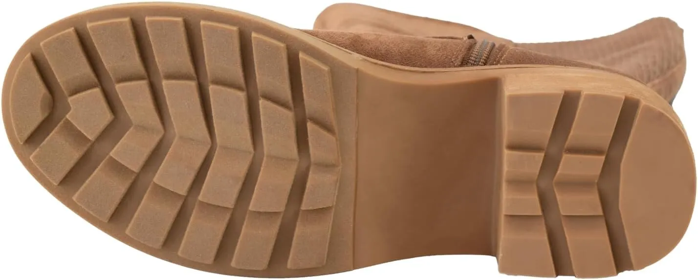 Corkys Footwear High There Wide-Calf Friendly 2.75-Inch Heeled Boots Memory Foam Insoles, Quarter Zip Closure, Stylish Winter Essential