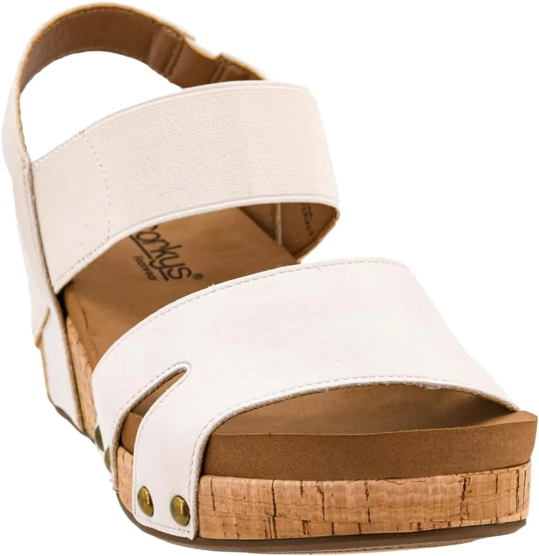 Corkys Footwear Women's Better With Time 2-Inch Wedge - Timeless Wide Toe Strap With Cut Outs, Elastic Gore Strap Around Ankle, And EVA Insoles For All-Day Comfort