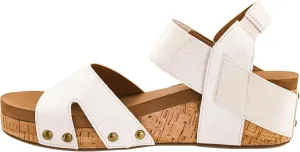 Corkys Footwear Women's Better With Time 2-Inch Wedge - Timeless Wide Toe Strap With Cut Outs, Elastic Gore Strap Around Ankle, And EVA Insoles For All-Day Comfort
