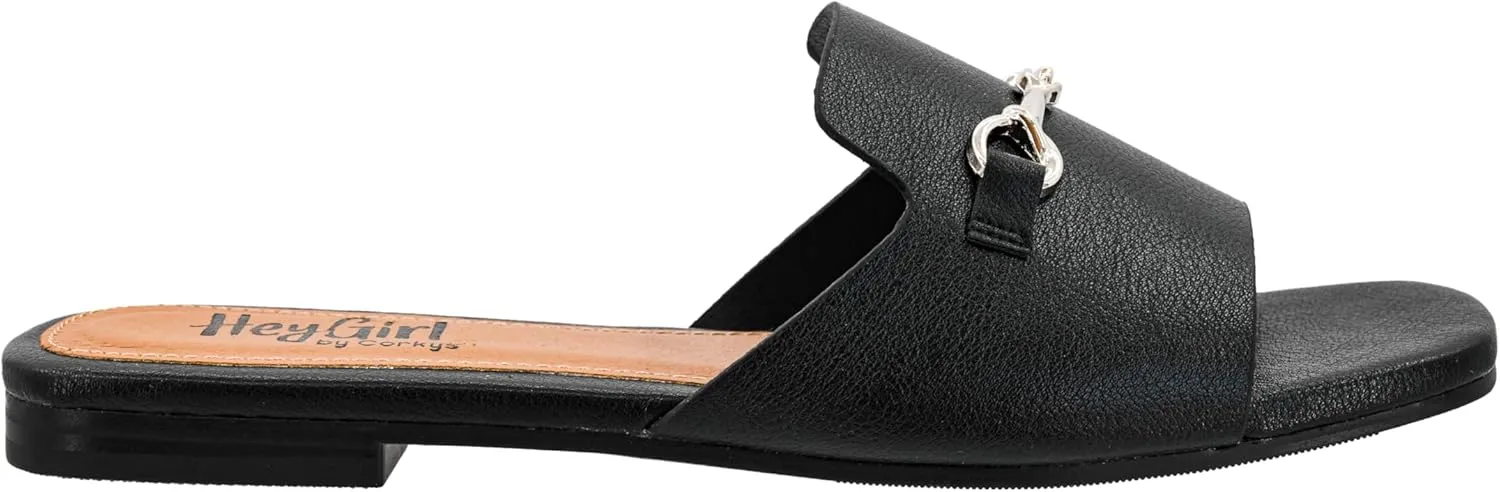 Corkys Footwear Women's Bit Of A Breeze Sandals - Comfort Meets Chic with Lightweight Feel, Lightly Cushioned Insoles, and a Simple Chain Detail Across Upper