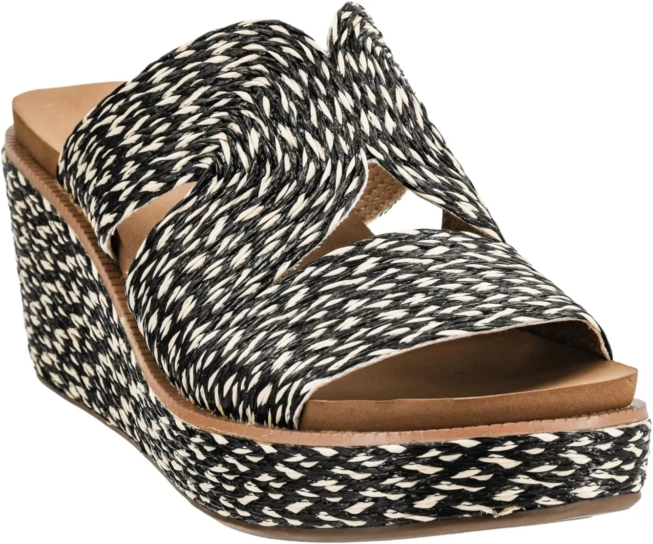 Corkys Footwear Women's Golden Hour Wedge Sandals with 2.5-Inch Heel - Comfort-Enhancing EVA Insoles, All-day wear, and Stylish Raffia Straps With Cutouts