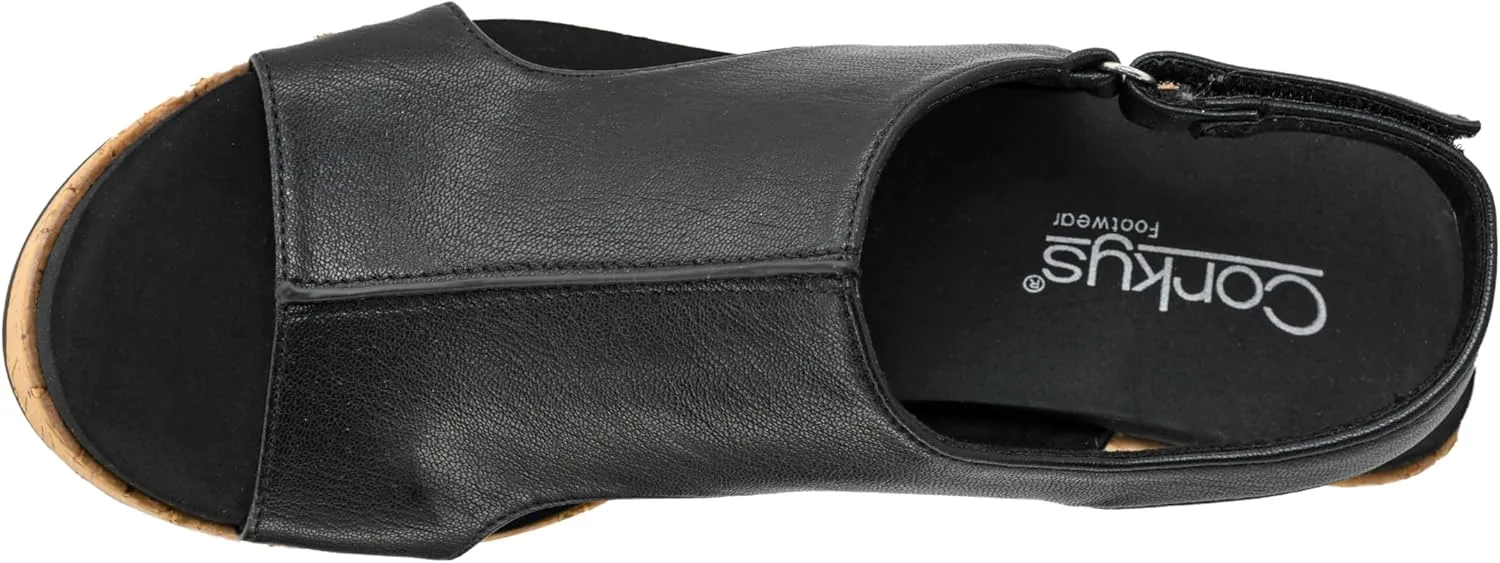 Corkys Footwear Women's Miss Carley Platform Sandal, 3 Inch Heel, Trendy And Comfortable Peep Toe with Adjustable Hook and Loop Strap, Year Round Wear