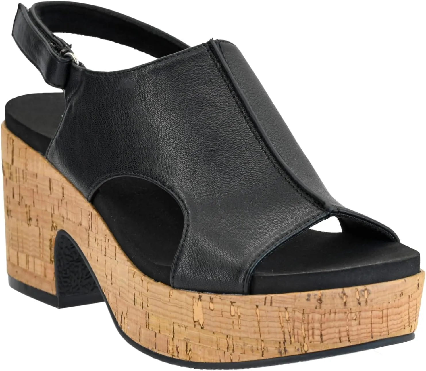Corkys Footwear Women's Miss Carley Platform Sandal, 3 Inch Heel, Trendy And Comfortable Peep Toe with Adjustable Hook and Loop Strap, Year Round Wear