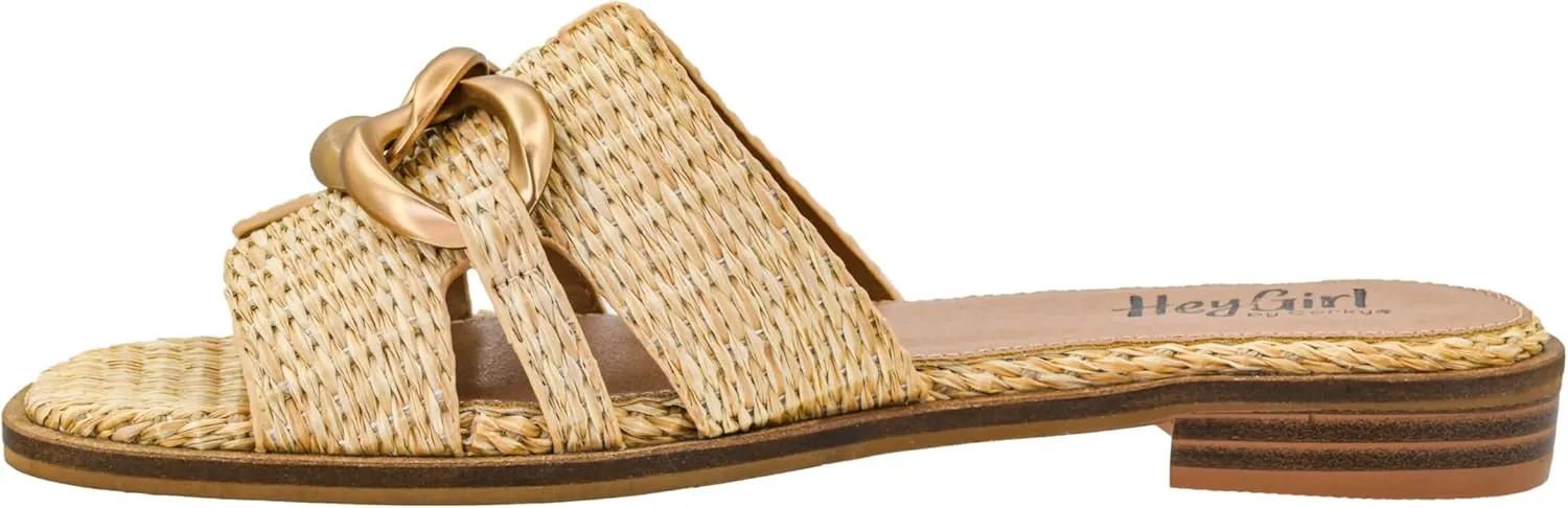 Corkys Footwear Women's Off The Chain Sandals - Comfort Meets Chic with Lightweight Feel, Lightly Cushioned Insoles, and Chunky Chain Detail Across Upper