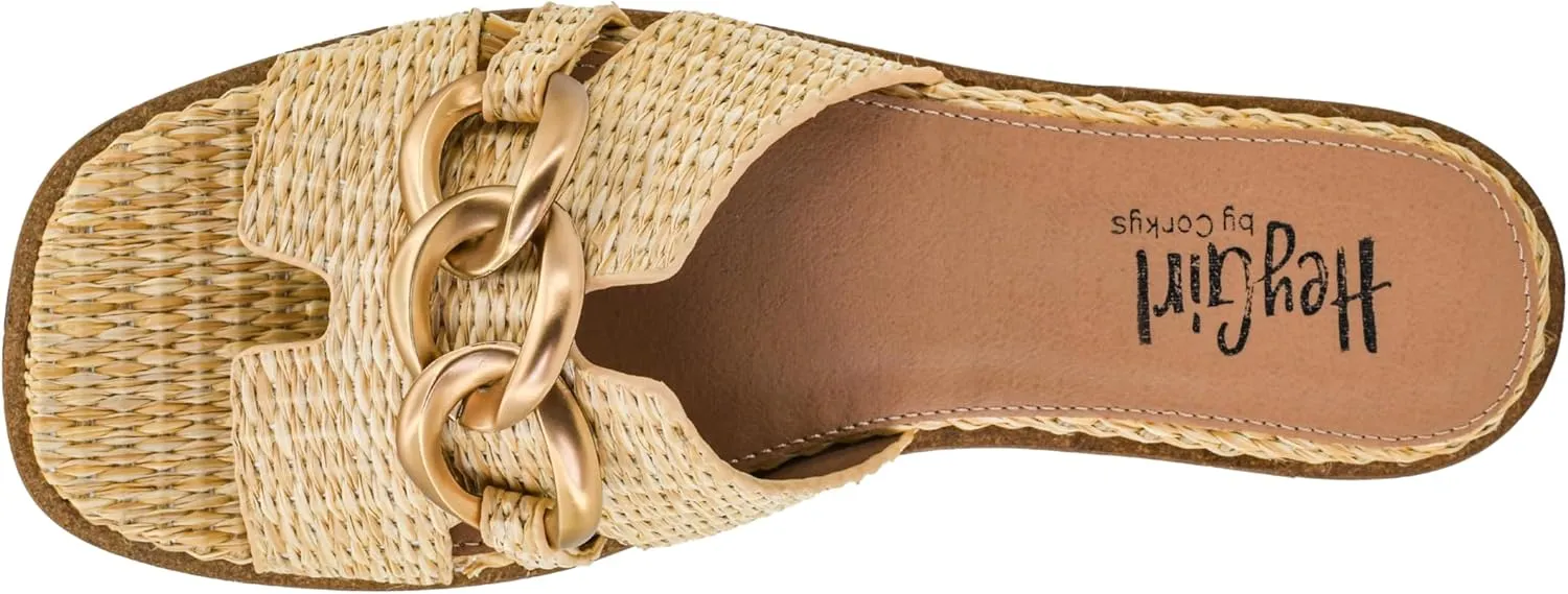 Corkys Footwear Women's Off The Chain Sandals - Comfort Meets Chic with Lightweight Feel, Lightly Cushioned Insoles, and Chunky Chain Detail Across Upper