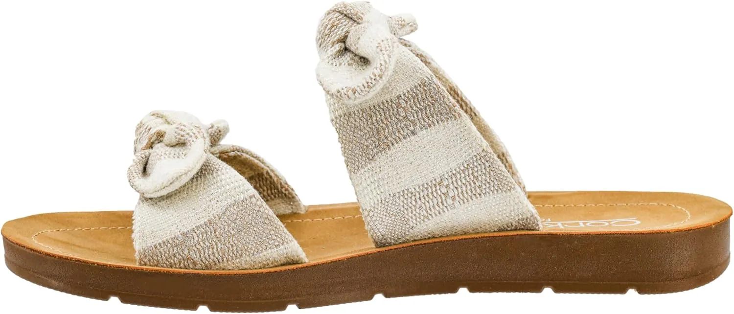 Corkys Footwear Women's Take A Bow Sandals - Where Comfort Meets Chic with Lightweight Feel, Two Straps With a Dainty Bow Detail, And Comfortable Insoles