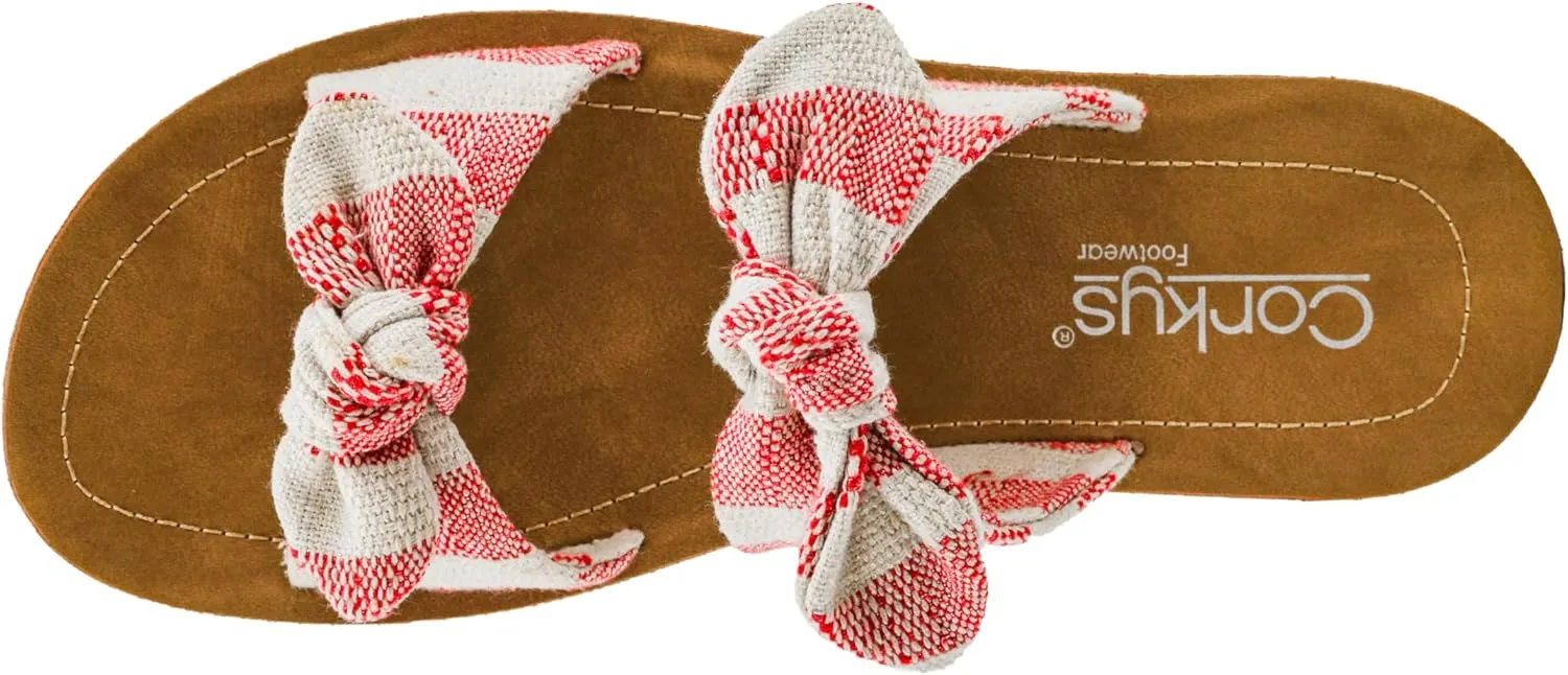 Corkys Footwear Women's Take A Bow Sandals - Where Comfort Meets Chic with Lightweight Feel, Two Straps With a Dainty Bow Detail, And Comfortable Insoles
