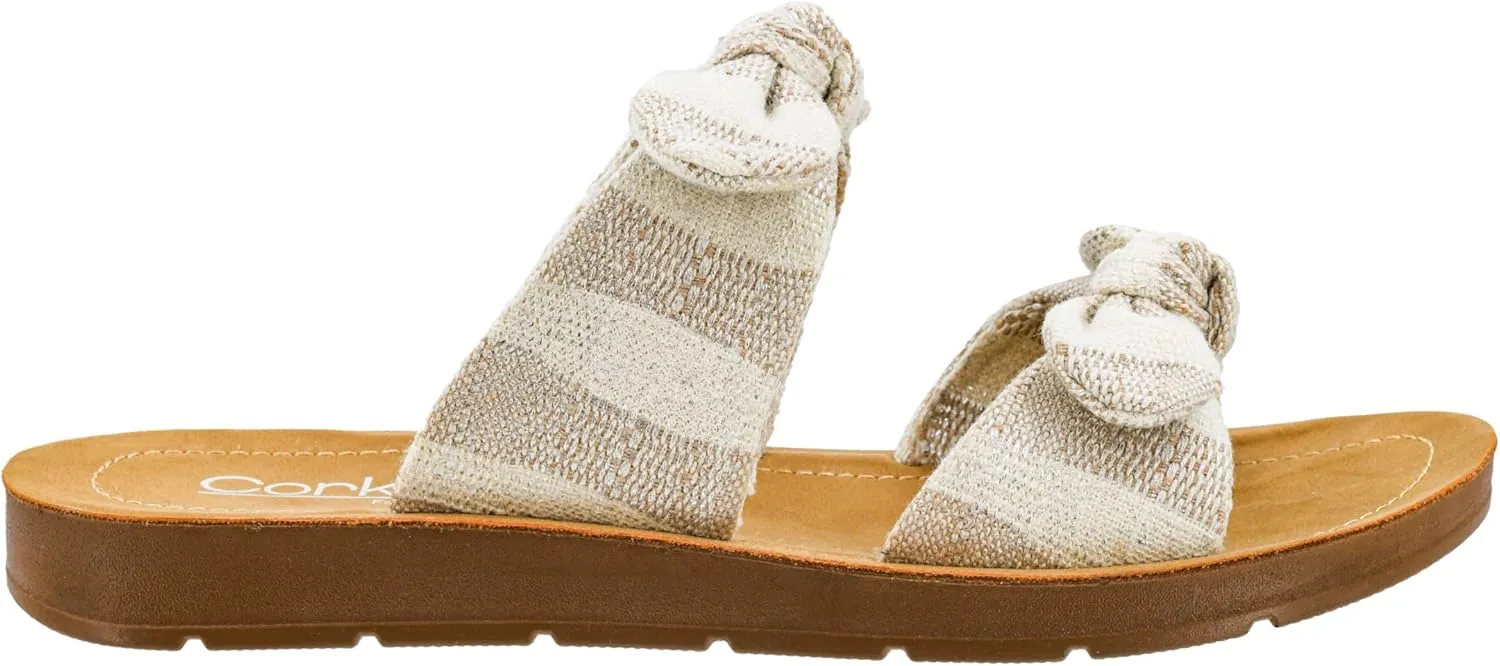 Corkys Footwear Women's Take A Bow Sandals - Where Comfort Meets Chic with Lightweight Feel, Two Straps With a Dainty Bow Detail, And Comfortable Insoles
