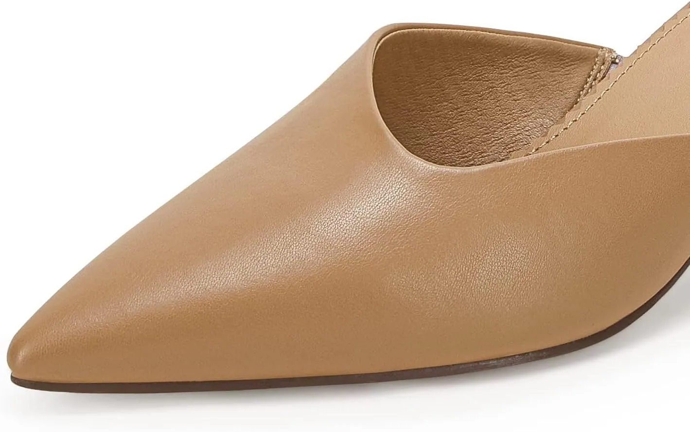 Coutgo Womens Pointed Toe V Cut Mules Chunky Block Heels Slip On Clogs Fashion Office Slides Shoes