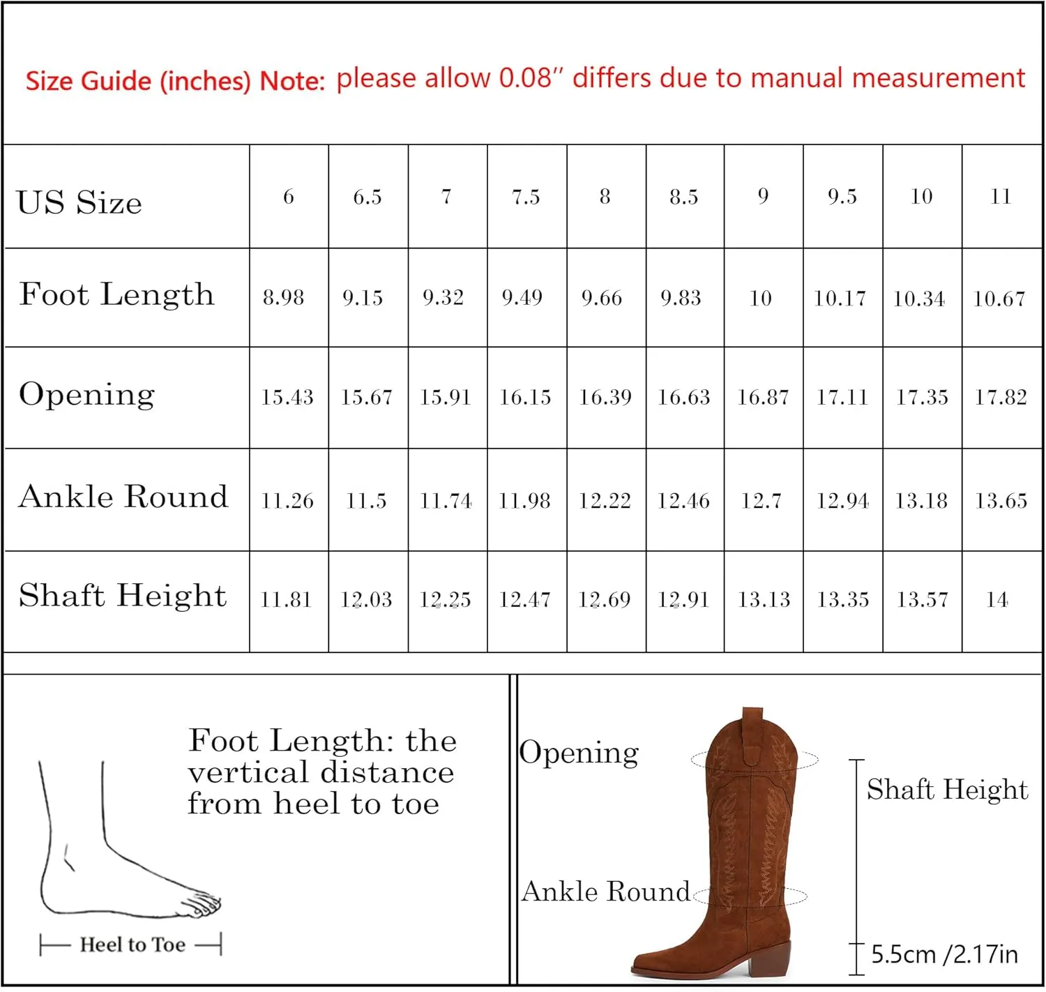 Cowboy Boots for Women Mid Calf Womens Cowgirl Boots for Girls Pointed Toe Slip on Chunky Heel Western Boot