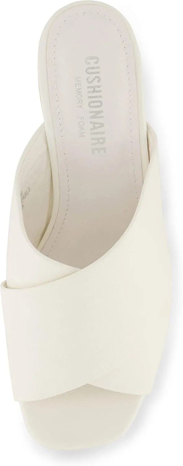 CUSHIONAIRE Garland cross band block heel sandal  Memory Foam, Wide Widths Available