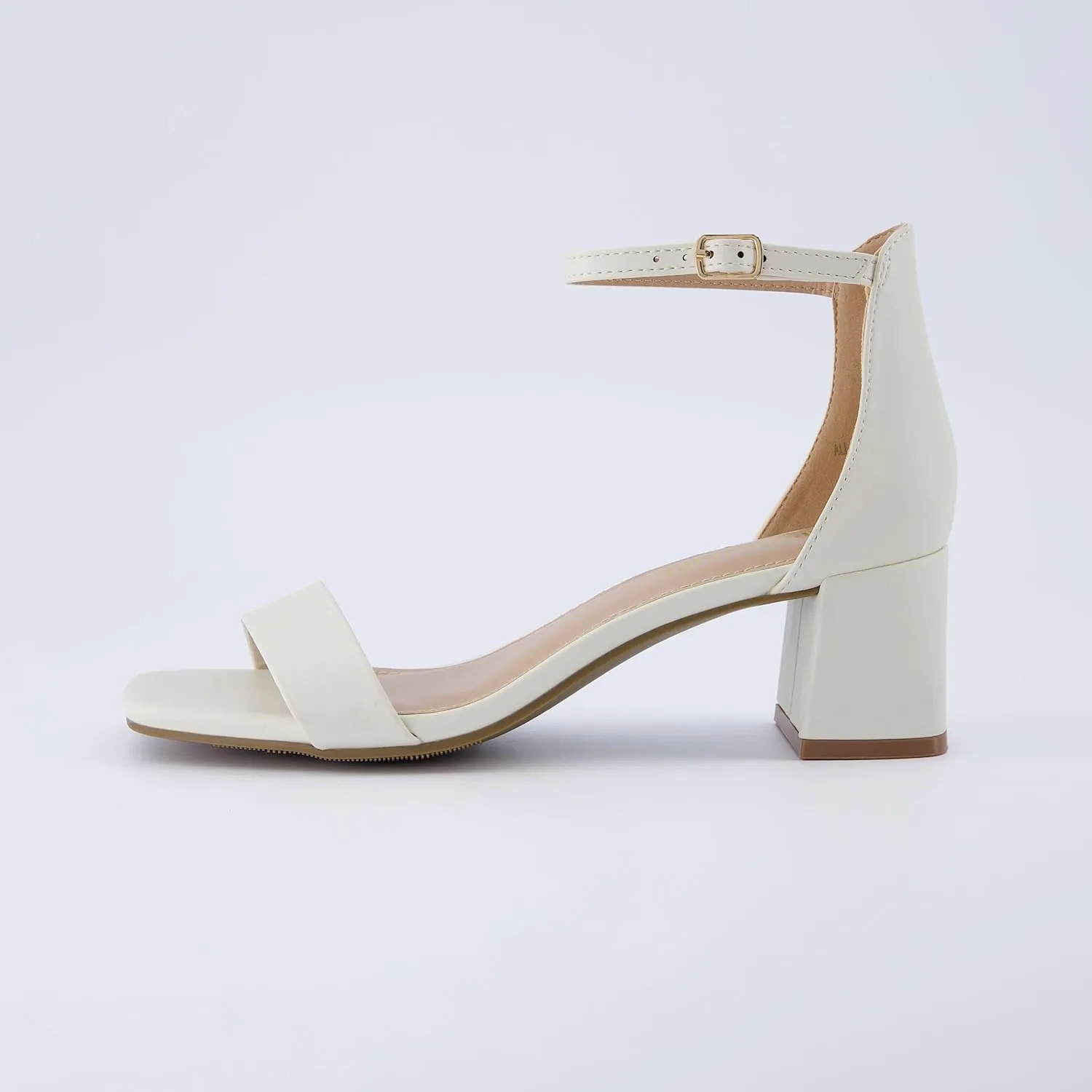 CUSHIONAIRE Women's Abbey one band square toe mid block heel sandal  Memory Foam, Wide Widths Available