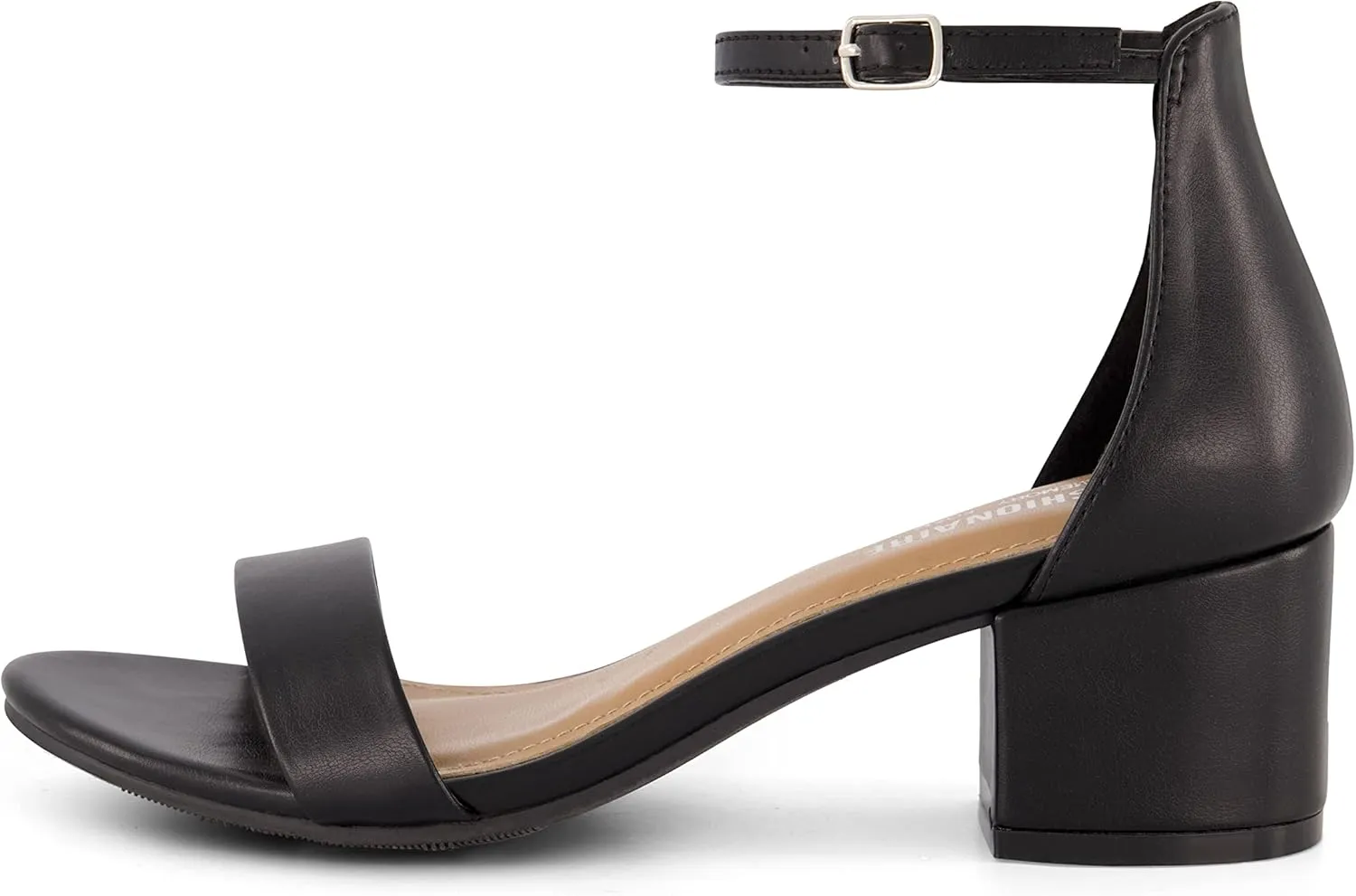 CUSHIONAIRE Women's Alba one band mid block heel sandal  Memory Foam, Wide Widths Available