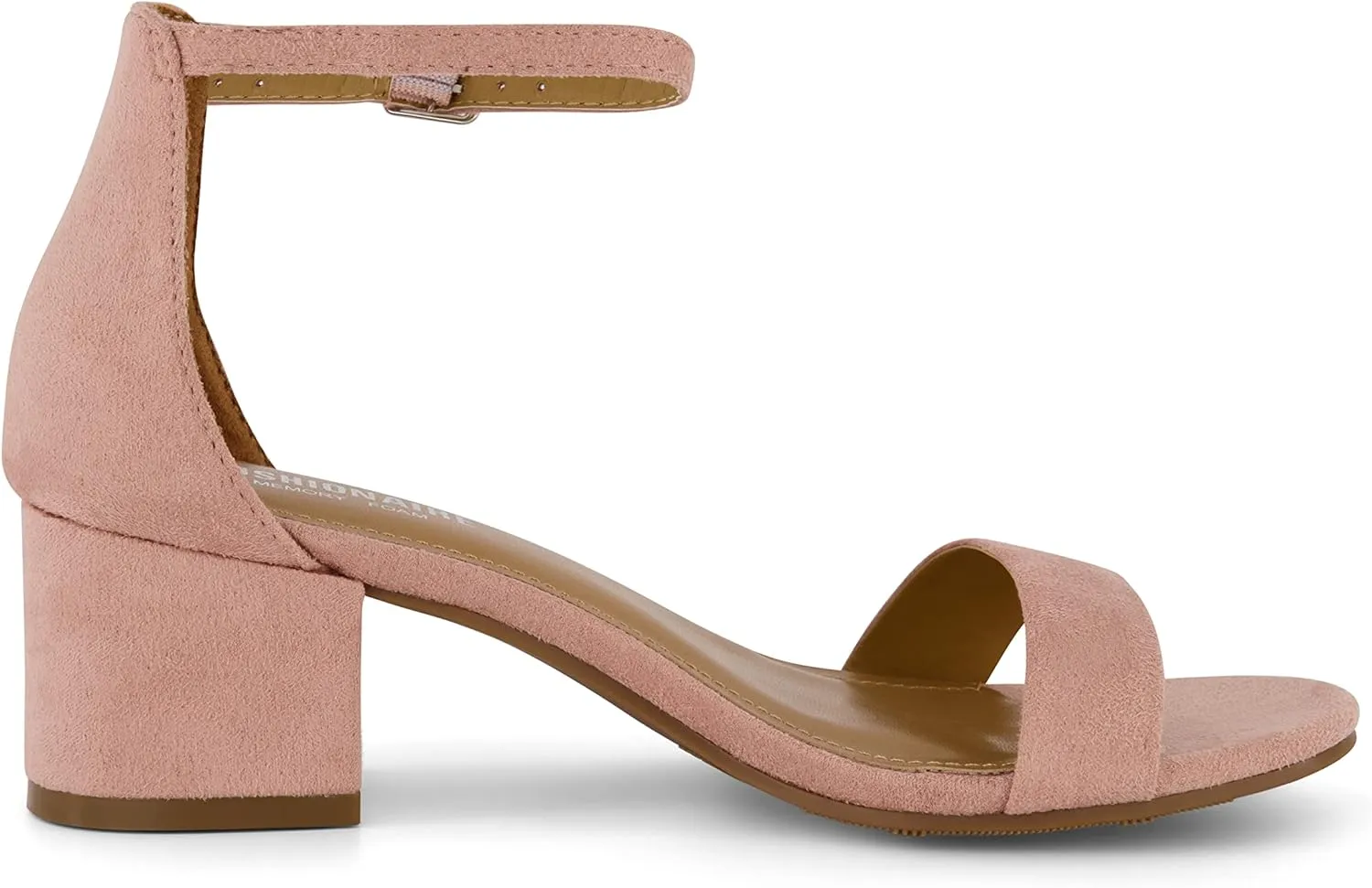 CUSHIONAIRE Women's Alba one band mid block heel sandal  Memory Foam, Wide Widths Available
