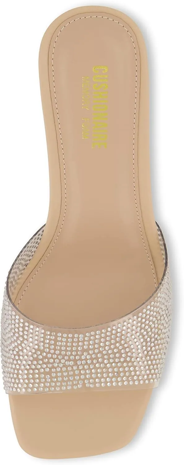 CUSHIONAIRE Women's Evie One Band Dress Sandal  Memory Foam And Wide Widths Available