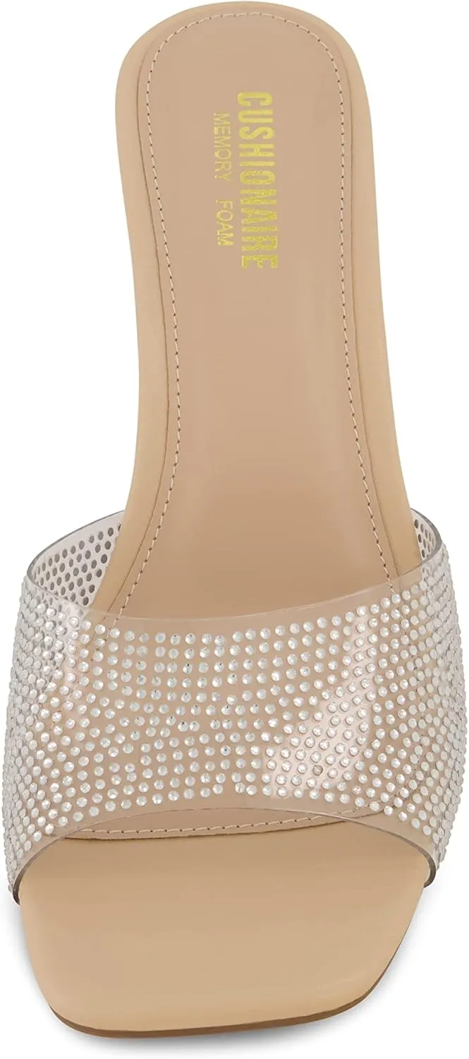 CUSHIONAIRE Women's Evie One Band Dress Sandal  Memory Foam And Wide Widths Available