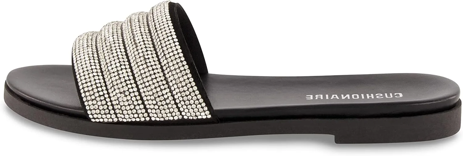 CUSHIONAIRE Women's Millie rhinestone slide sandal