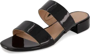 CUSHIONAIRE Women's Nolita two band low block heel slide sandal  Memory Foam and Wide Widths Available