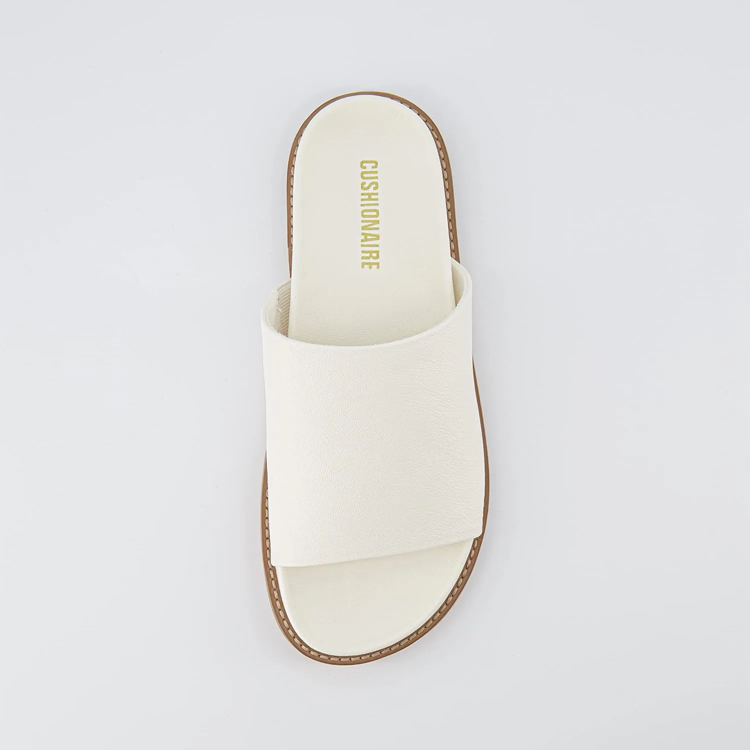 CUSHIONAIRE Women's Nugget one band footbed sandal with  Comfort, Wide Widths Available