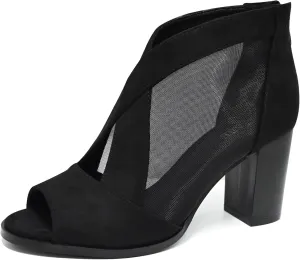 Cut Out Mesh Sandals High Block Heels Peep Toe Summer Ankle Boots