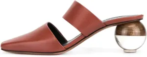 Divanne Pumps for Women, Clear Heel Sandals Square Toe Slingback Pumps Slip On Mule Sandals