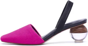 Divanne Pumps for Women, Clear Heel Sandals Square Toe Slingback Pumps Slip On Mule Sandals