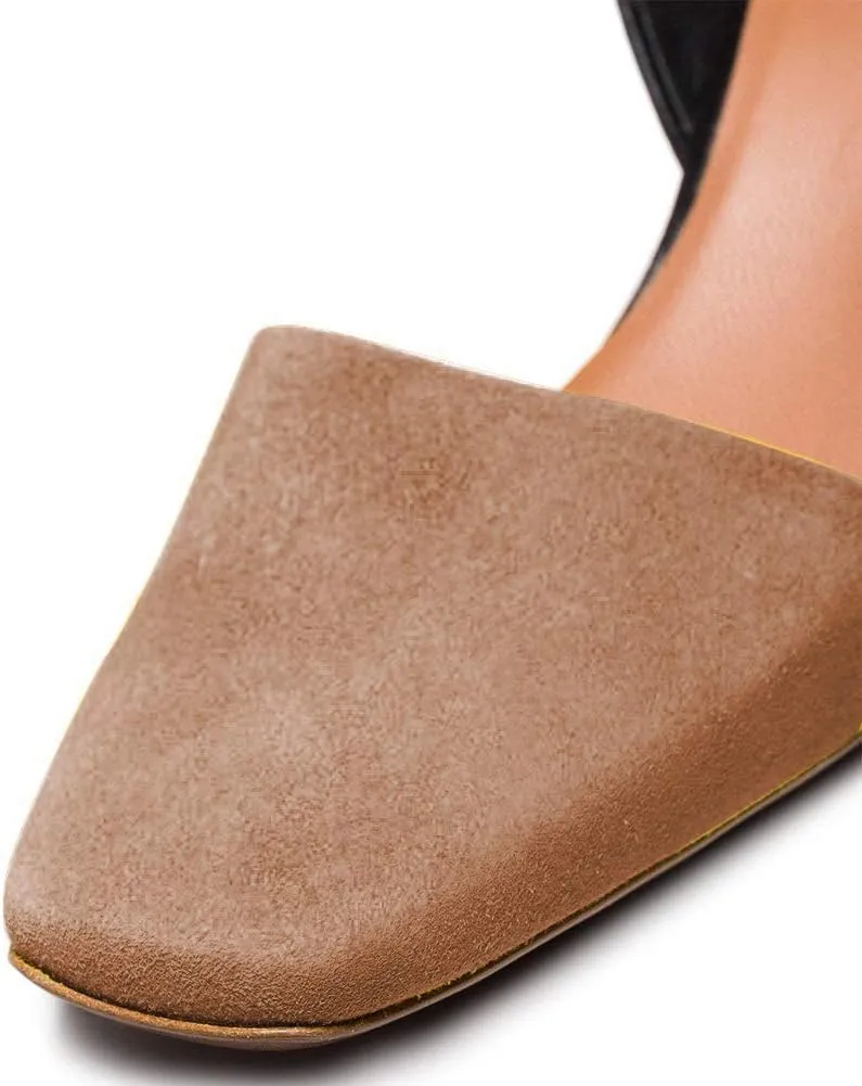 Divanne Pumps for Women, Clear Heel Sandals Square Toe Slingback Pumps Slip On Mule Sandals