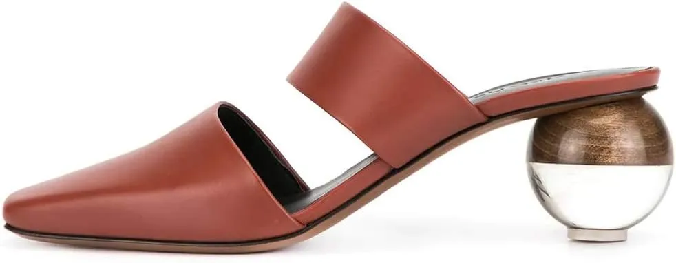 Divanne Pumps for Women, Clear Heel Sandals Square Toe Slingback Pumps Slip On Mule Sandals