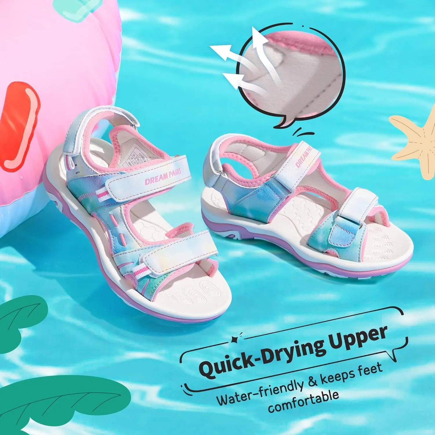 DREAM PAIRS Boys Girls Fashion Athletic Summer Sports Sandals(Toddler/Little Kid/Big Kid)