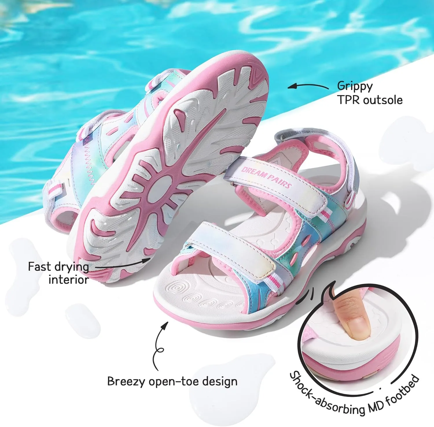 DREAM PAIRS Boys Girls Fashion Athletic Summer Sports Sandals(Toddler/Little Kid/Big Kid)