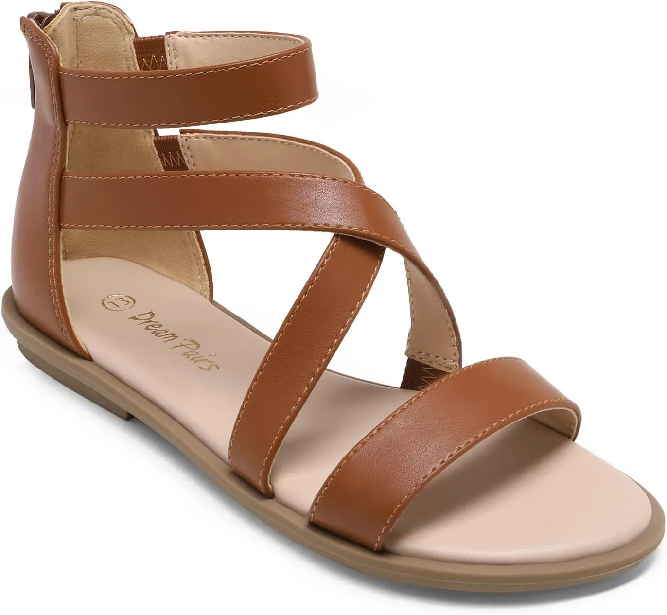 DREAM PAIRS Girls Gladiator Sandals with Zipper Strappy Sandals Toddler/Little Kid/Big Kid