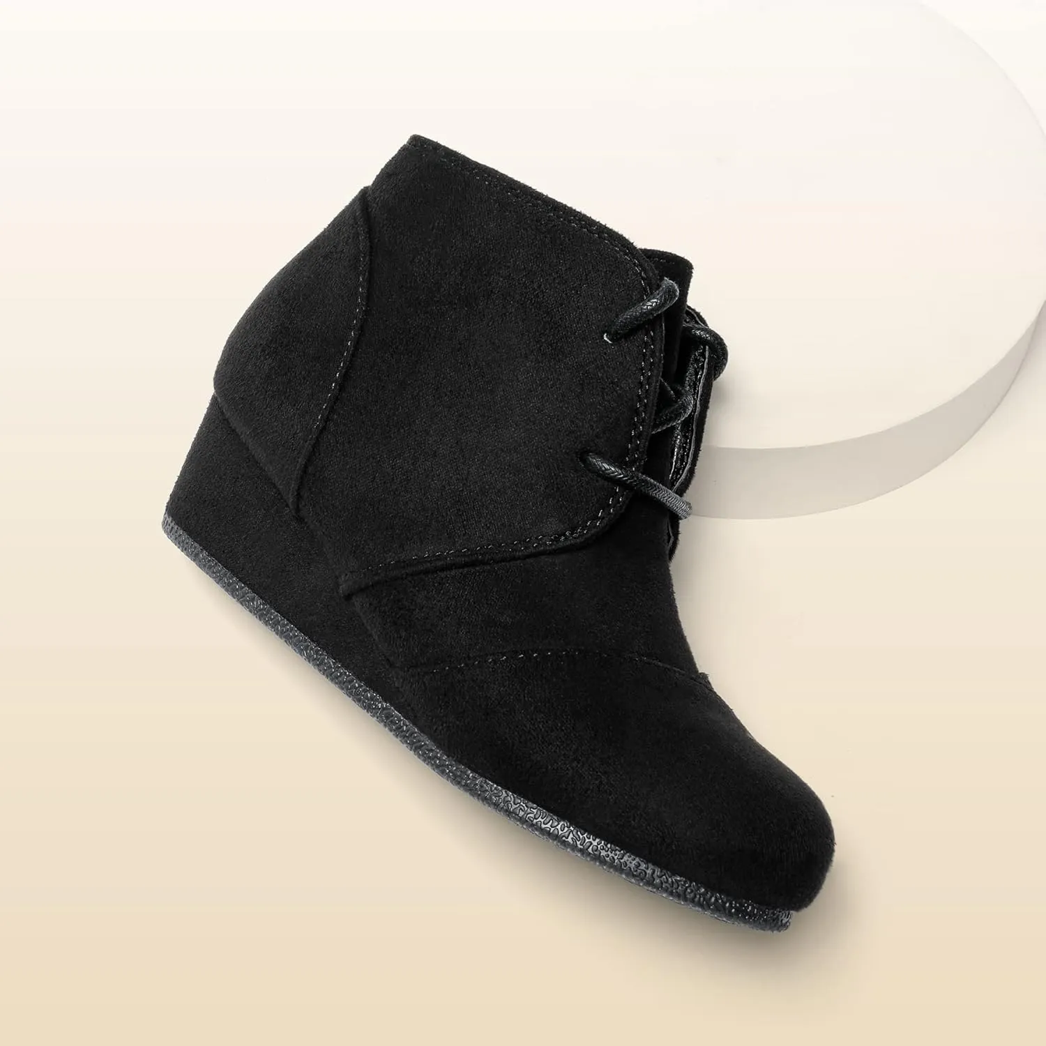 DREAM PAIRS Girls Low Wedge Heel Booties Side Zipper Ankle Boots Toddler/Little Kid/Big Kid