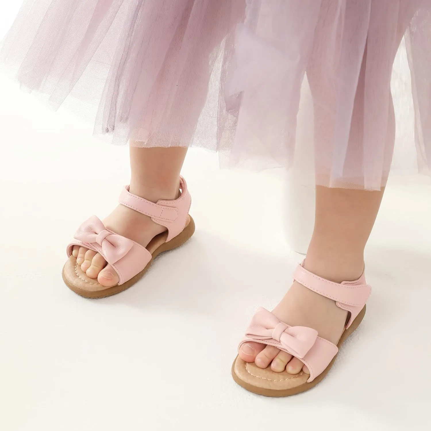 DREAM PAIRS Girls Sandals Fashion Bow Summer Shoes for Toddler/Little Kid